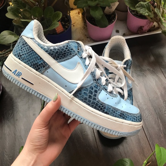 Nike Shoes - Nike sick blue snakeskin Airforce 1